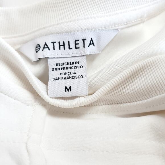 Athleta Seasoft Midi Dress White Drawstring Waist Sleeveless Drapey Size M - Picture 14 of 16